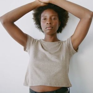 OZMA of California cropped Lou Tee in Twig Heather Women’s S